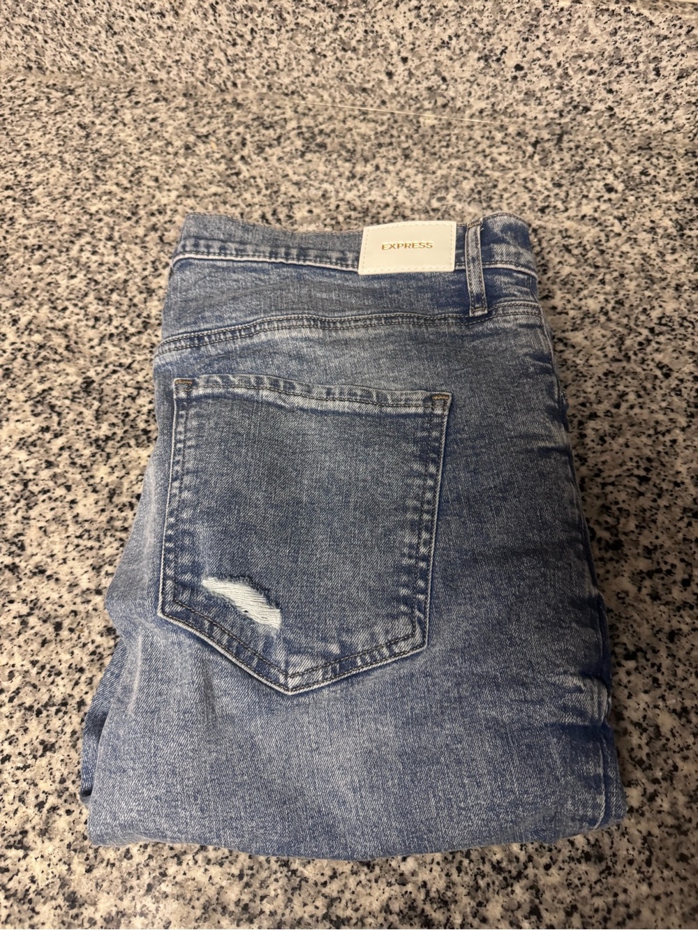 Express Women’s Skinny Jeans Light Blue Distressed